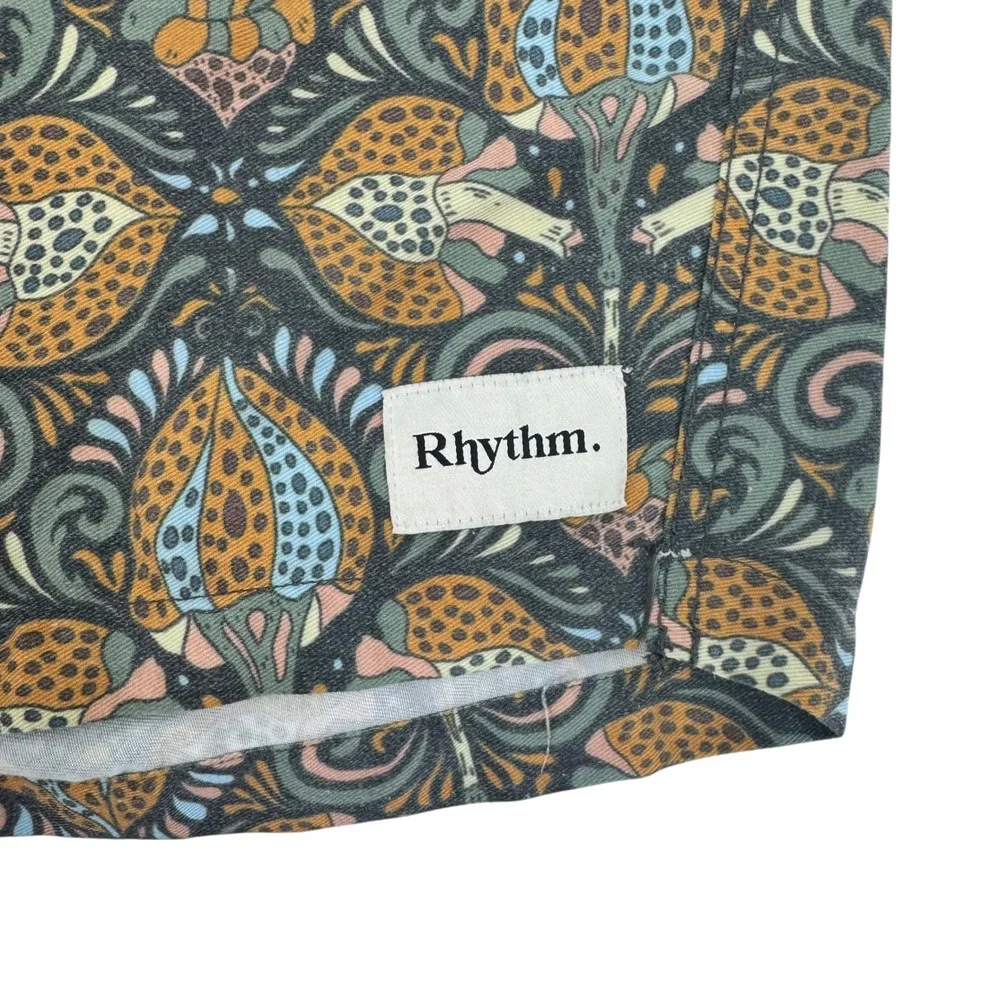 Rhythm Mens Mushroom Paisley Board Shorts‎ Charcoal Gray / Tan Size 34 7